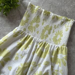 American Eagle White Floral Strapless Mini Dress Size Medium